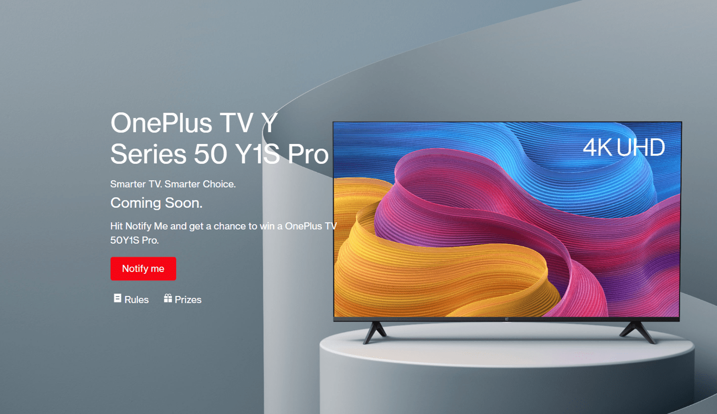 一加 Y1S Pro 电视将推出 50 英寸版<strong></p>
<p>火币pro官网下载</strong>，已上线印度官网