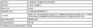 工银瑞信基金管理有限公司 高级管理人员变更公告