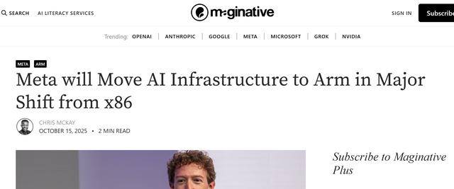 Meta 与 Arm 深化战略合作<strong></p>
<p>九币</strong>，AI 排名推荐系统将采用 Arm Neoverse IP 芯片